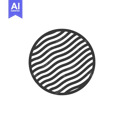 Aset premium populer: Abstract Circle with Wavy Lines, Minimalist Design, Black and White Gr