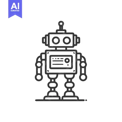 Popular premium asset: Minimalist Robot Icon: Retro Style, Clean Line Art Design