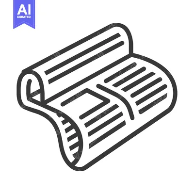 Rolled Newspaper with Headlines and Lines