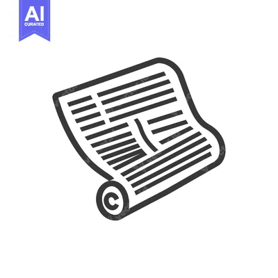 Rolled Up Document with Copyright Symbol
