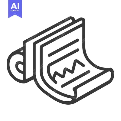 Rolled up document with graph and line details
