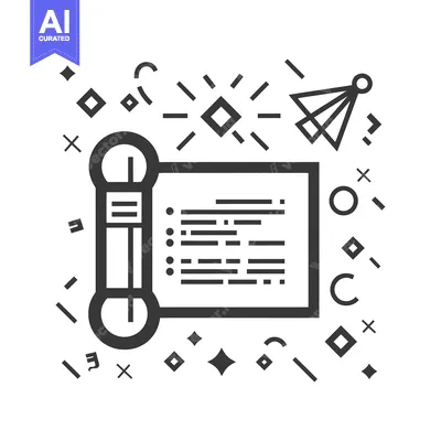 Rolled-up Document with List and Starburst Design