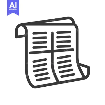 Aset desain premium: Rolled up Newspaper with Text and Lines