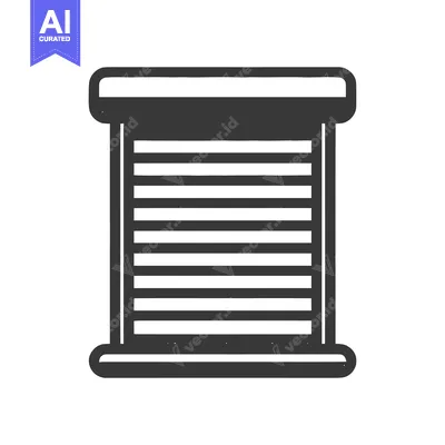 Aset desain premium: Minimalist Spool Icon: Black Silhouette with Horizontal Lines on White