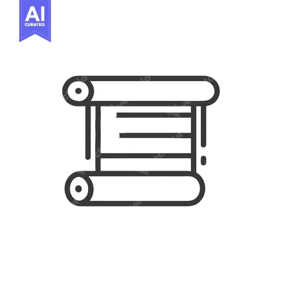 Minimalist Scroll Icon: Ancient Document, History, and Knowledge Symbo