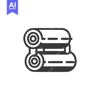 Stacked Logs Icon: Minimalist Woodpile Illustration on White Backgroun