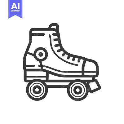 Premium design asset: Bold Outline Roller Skate Icon: Retro Sport and Recreation Symbol
