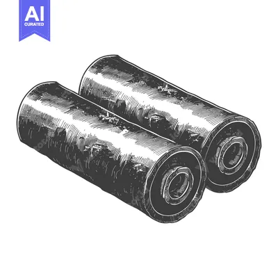 Aset premium populer: Two cylindrical objects with a textured dark monochromatic illustratio