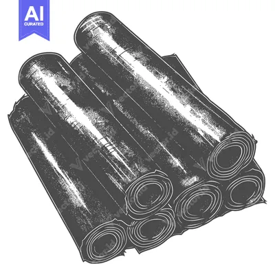Premium design asset: Several rolled sheets are stacked neatly to create a pattern