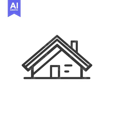 Aset premium populer: Minimalist House Icon: Simple Line Art Home Design