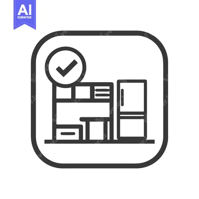Kitchen Design Approved: Minimalist Icon with Check Mark Symbol
