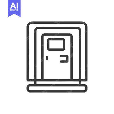 Portable Toilet Outline Icon, Minimalist Design, Public Restroom Symbo
