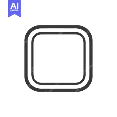 Aset desain premium: Double-lined Rounded Square: Minimalist Graphic Design Element in Gray
