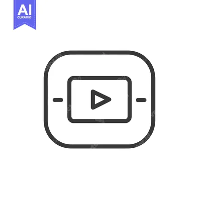 Aset premium populer: Rounded Rectangular Play Button Icon