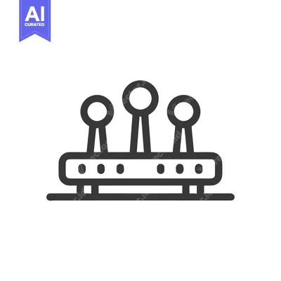 Router Icon: Modern, Minimalist Design with Antennae and Indicators