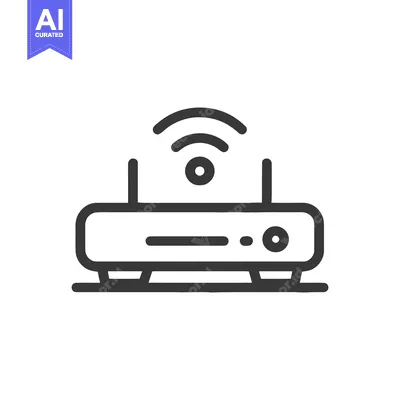 Premium design asset: Minimalist Router Icon: Wireless Network Connectivity Symbol on White
