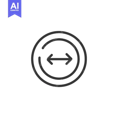Premium design asset: Double-Headed Arrow Inside Circle, Minimalist Line Art Icon for Resizi