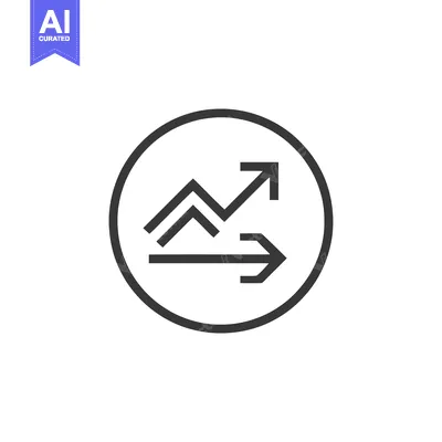 Aset premium populer: Exchange Rate Icon: Upward Trend and Horizontal Movement in Circular F