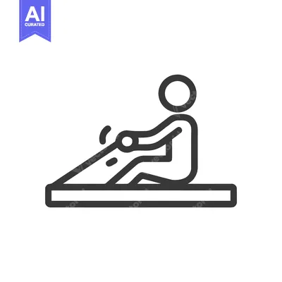 Aset desain premium: Rowing Machine Icon: Minimalist Line Art for Fitness and Exercise