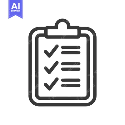 Aset premium populer: Minimalist Clipboard Icon with Checkmarks and Lines on White Backgroun