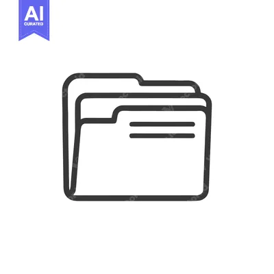 Minimalist Folder Icon: Clean Line Art for Document Management
