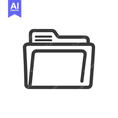 Aset desain premium: Minimalist Folder Icon: Clean, Bold Outline for Data Storage and Organ
