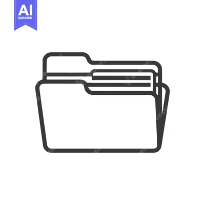 Minimalist Folder Icon with Documents, Clean Design for Data Storage