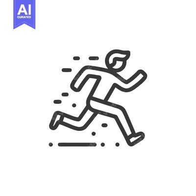 Premium design asset: Dynamic Runner Icon: Bold Outline, Motion Blur, Speed Concept