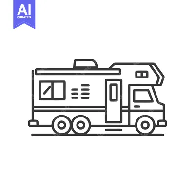 Premium design asset: Minimalist RV Illustration: Clean Line Art of Recreational Vehicle