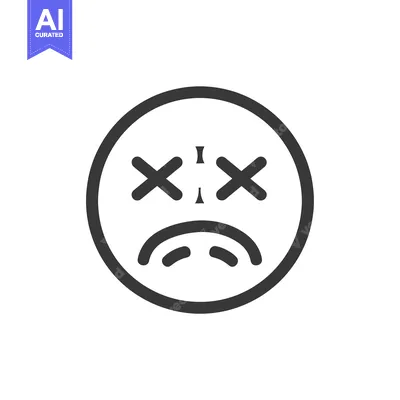 Premium design asset: Sad Emoticon with X for Eyes