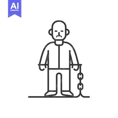 Aset desain premium: Sad Man Holding A Chain