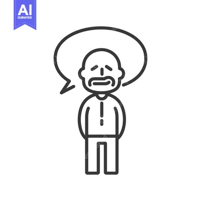 Popular premium asset: Sad Man with a Thought Bubble and Mustache