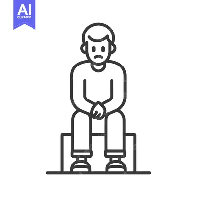 Aset premium populer: Sad Person Sitting with Crossed Arms on a Chair
