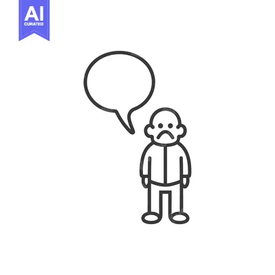 Sad Person with a Speech Bubble