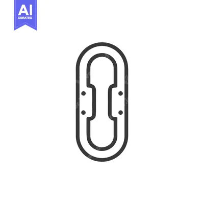 Aset premium populer: Minimalist Carabiner Icon: Sleek Outline Design on White Background