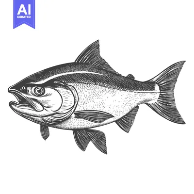 Premium design asset: An Illustration Depicting a Detailed Fish in Vector Art Style