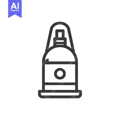 Premium design asset: Minimalist Outline Icon of a Unique Spray Bottle Design on White