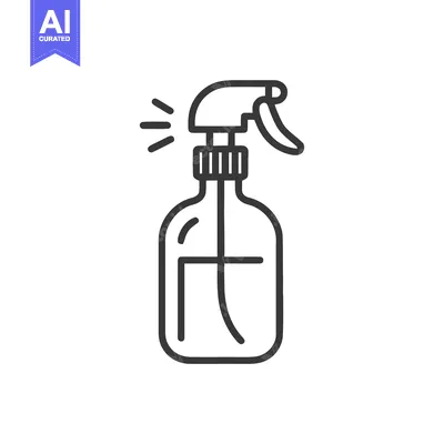 Minimalist Spray Bottle Icon: Cleaning and Disinfection Symbol