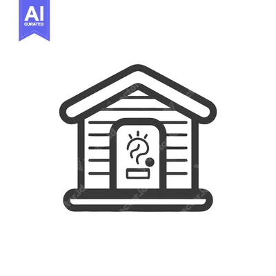 Minimalist Icon of a House with Question Mark Lightbulb