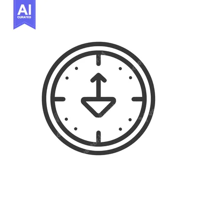 Popular premium asset: Minimalist Clock Icon with Arrow, Time Management Concept, Black and W