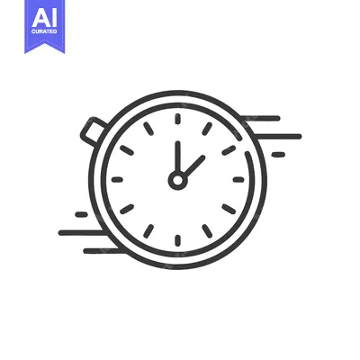 Fast-Paced Time: Minimalist Clock Icon with Motion Blur Effect
