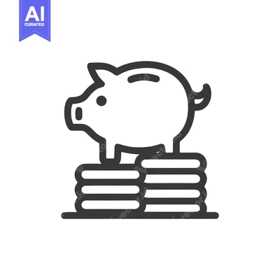 Aset desain premium: Piggy Bank on Coins Stack: Financial Savings Icon