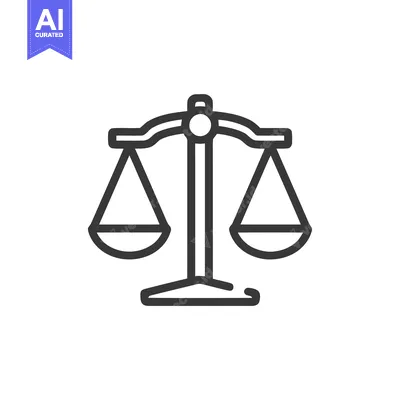 Aset premium populer: Minimalist Scales of Justice Icon: Law, Balance, and Legal Symbolism