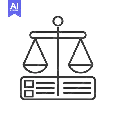 Aset premium populer: Scales of Justice Above a Book with Three Lines