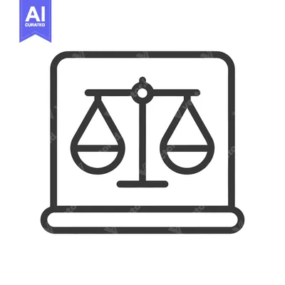 Aset premium populer: Scales of Justice Inside a Laptop Outline Icon