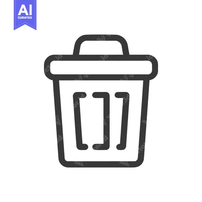 Aset premium populer: Minimalist Trash Can Icon: Clean, Bold, and Modern Design