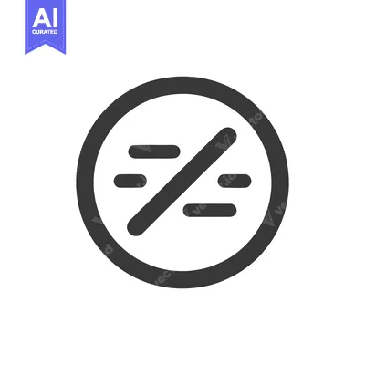Dark Gray Circle with Horizontal Lines and Diagonal Slash Icon