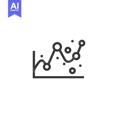 Minimalist Line Graph Icon with Data Points and Axis Representation