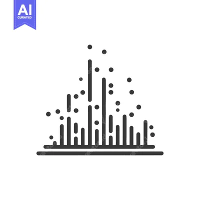 Abstract Data Visualization: Ascending Bars and Floating Dots on White