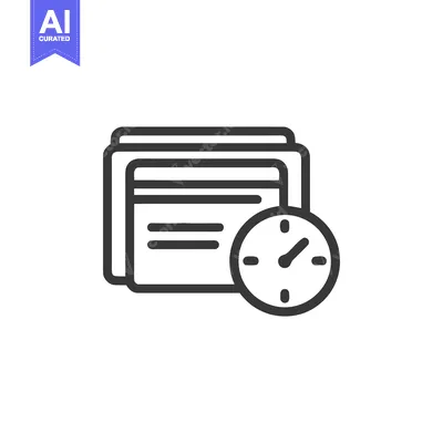 Aset premium populer: Deadline Icon: Stacked Documents with Clock Symbolizing Time Managemen
